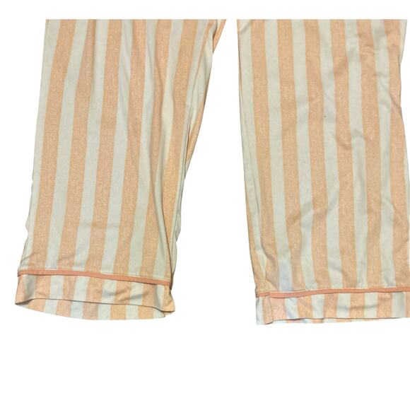 Wonderly Intimates Pajama Set Womans Size Med 2-Piece Pants & Top Peach Stripe - Picture 6 of 13